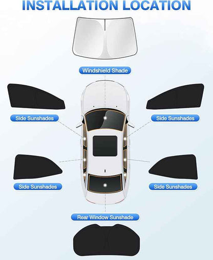 Window Shades for 2020-2025 2026 Toyota Corolla Hatchback Accessories Windshield Sun Shade Side Rear Window Covers Sunshade Sun Shield Privacy Protection for Camping Black 6PCS(NOT for Sedan)