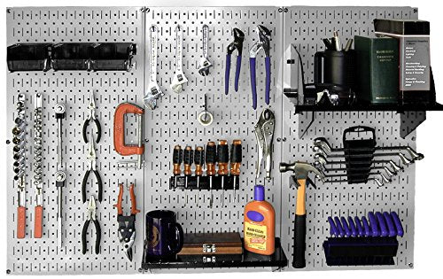 30-WRK-400GB Standard Workbench Metal Pegboard Tool Organizer,Gray/Black
