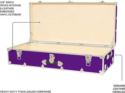 Rhino Trunk & Case Trundle Home Storage & College Trunk With Wheels - 44”x20”x12” - 1500+ lbs Capacity. USA Made Secure Under-Dorm Bed Footlocker for Clothes and Food, and Underbed Shoe Storage Box