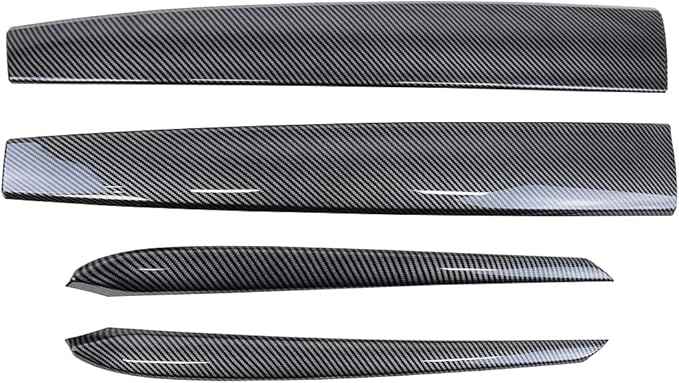 Glossy carbon fiber Dashboard Cover and Front Door Cover Compatible with Tesla Model 3（2021-2023） and Model y（2019-2024) (glossy carbon fiber)