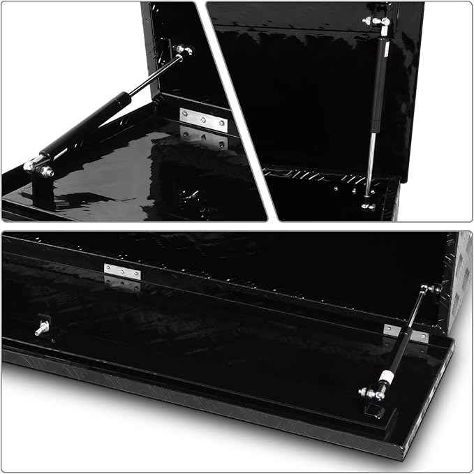 DNA MOTORING Truck Tool Box Lockable Storage Box, Truck Bed Tool Box Truck Bed Organizer Aluminum Truck Tool Boxes for Bed of Truck, w/Lock & Keys, 47"L X 15" W X 15" H Black, TBOX-T5-001-BK