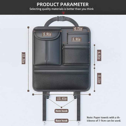 Backseat Car Organizer,5 Storage Pocketscar Seat Organizer,Car Storage Organizer with Foldable Food Tray,Car Seat Back Protectors Kick Mats Travel Accessories