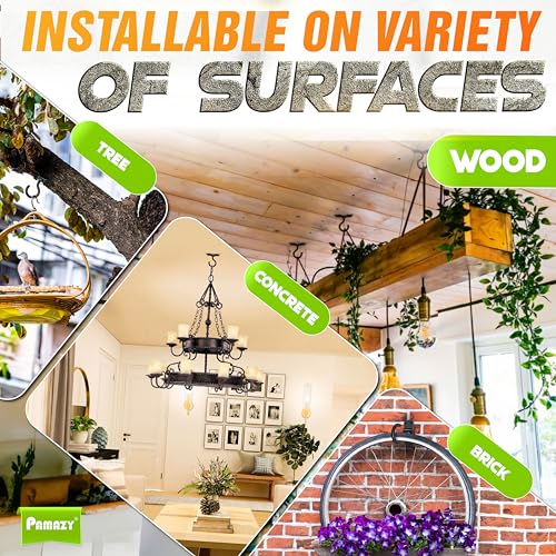2Pcs 200LB Rotatable Ceiling Hook Wall Mount Metal Hanger for Hanging Plant (2 Count)