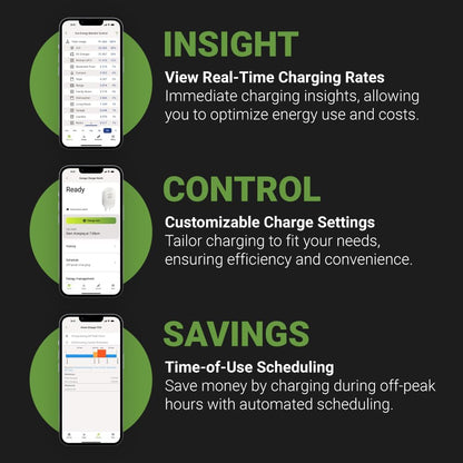 EMPORIA Level 2 EV Charger w/ J1772 Charger, 48 amp, Preconfigured for Hardwired Install with Whip, UL/Energy Star WiFi Enabled EVSE Level 2, 25ft Cable (Black)