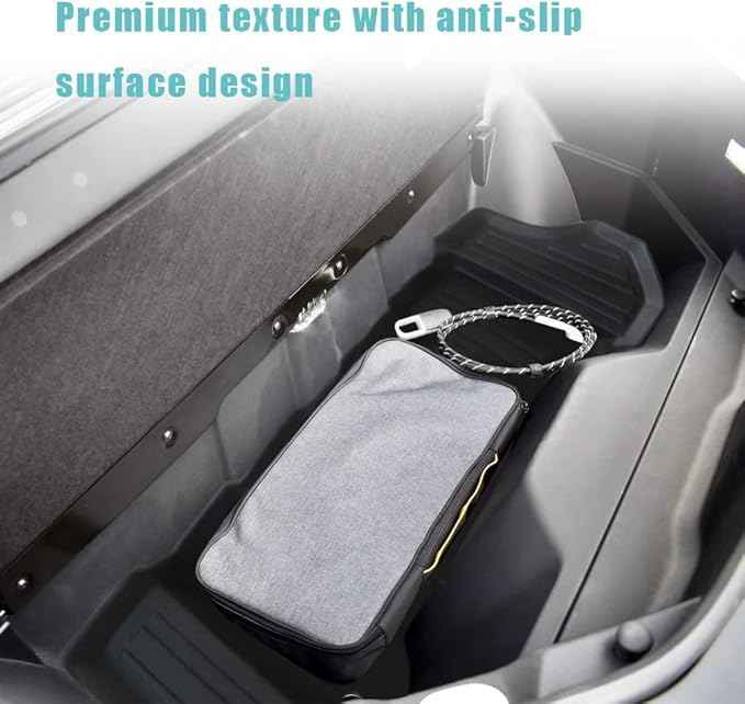 BestEvMod for Rivian R1T R1S All-Weather Front Trunk Mat TPE Material Rubber Cargo Liner Compatible with Rivian R1T R1S 2022 2023 2024 Accessories (Lower Layer)