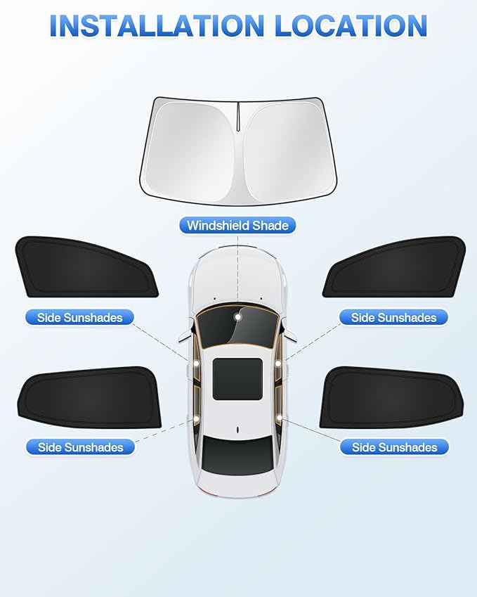 Sunshades for 2024-2025 2026 Chevrolet/Chevy Equinox EV Accessories Windshield Sun Shade Side Rear Window Shade Cover Sun Visor Shield Privacy Protection for Camping Keep Vehicle Cool 5PCS