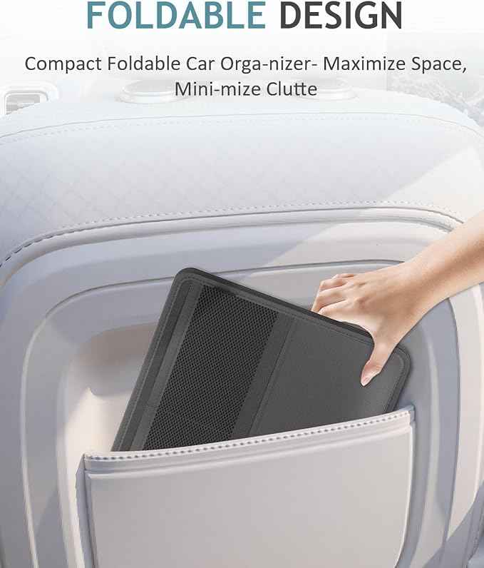 FLORICH 2-in-1 Car Backseat Organizer & Trash Can, Waterproof Hanging Organizer with Storage Pockets for Car Truck SUV