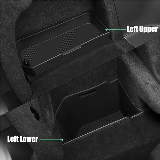 GGCLIMAX Car Organizer Rear Trunk Side Storage Box Compatible with Tesla Model X 2022-2023 Silicone Trunk Organizer Bins Black/Gray 3 Positions: Left Upper/Right/Left Under(Right Grey)