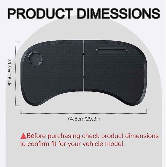 Foldable Car Tray for Tesla Model Y 3, Car Desk Steering Wheel Tray, Foldable Car Table Tray, Foldable Desk Food Tray for Eating and Traveling
