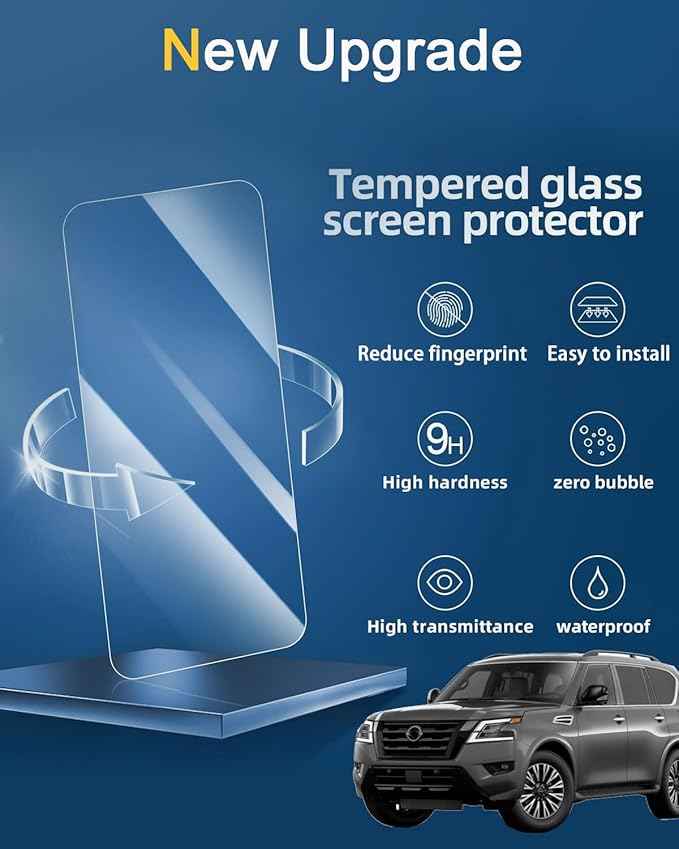 Tempered Glass Screen Protector for Nissan Armada 2021-2024,Infotainment Navigation Screen Film Compatible With Armada 2024 2023 Accessories - 12.3 inch