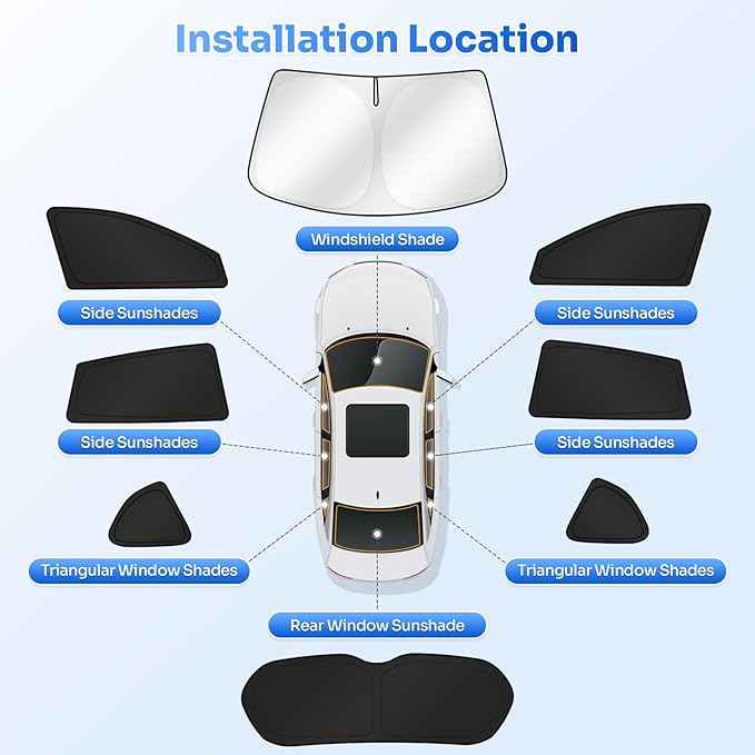 Window Shades for 2013-2018 Toyota RAV4 Accessories Windshield Sun Shade Side Rear Window Cover Sunshade Sun Visor Shield Privacy Protection for Camping Keep Vehicle Cool Black 8PCS