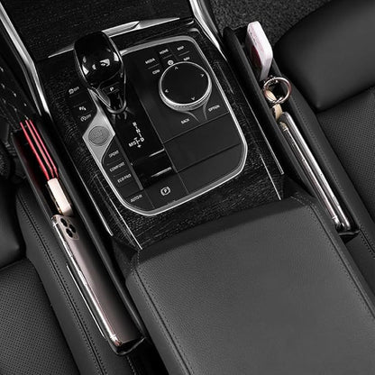 Universal Car Seat Gap Filler Organizer for Tesla Model 3/Model S/Model X/Model Y 2013-2025 Leather Console Gap Bag Organiser Adjustable Front Seat Storage Box Interior,Normal-Red