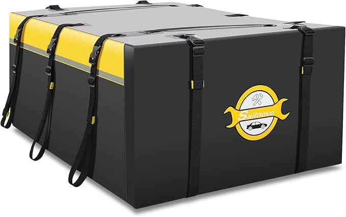Sailnovo Rooftop Cargo Carrier 20 Cubic, Waterproof Car Roof Bag Soft-Shell Carriers Top Luggage Storage with Slip Mat, 6 Door Hooks & Heavy-Duty PVC for All Vehicle Roof with/Without Rack Cross Bar