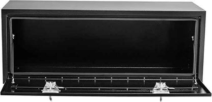 24 in Truck Tool Box Black Steel Truck Storage Tool Box,24 in x 18 in x 18 in Heavy Duty Underbody Tool Chest Organizer w/Lock and Keys, Weather-Resistant for Pickup, Truck Bed, RV, Trailer