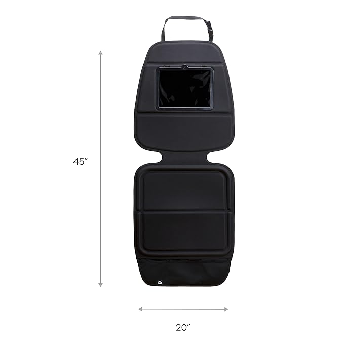 Munchkin Car Seat Cover with Tablet Holder for Under Baby Car Seats and Toddler Booster Seats, Elite Seat Guardian Protector, Rear and Forward Facing, Dark Grey