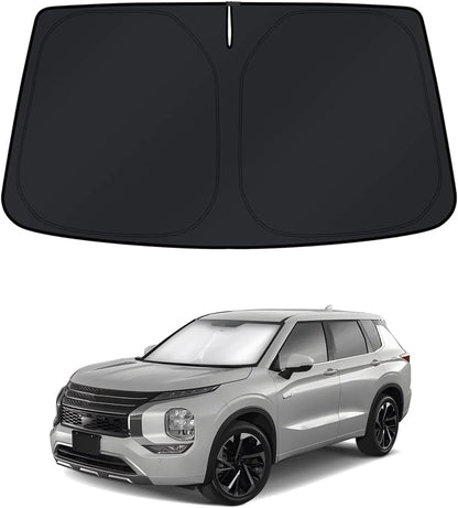 KUST Windshield Sun Shade for Mitsubishi Outlander 2022-2024 2025 2026 Window Shade Sun Visor Cover Foldable Blocks UV Rays Keep Your Car Cooler