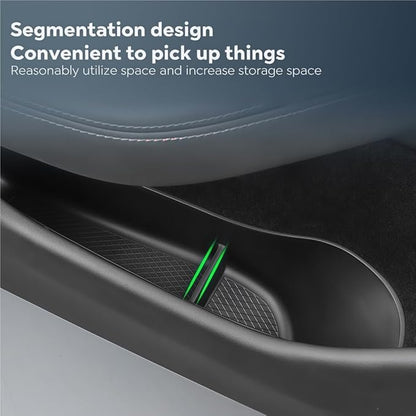 GGCLIMAX Car Organizer 4pcs Car Door Side Storage Box Compatible with Tesla Model 3 Highland 2024 TPE Front Rear Door Organizer Tray Interior Accessories(4 Pcs BLACK)