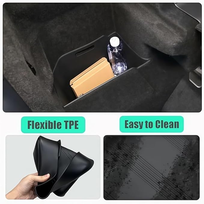 GGCLIMAX Car Organizer Rear Trunk Side Storage Box Compatible with Tesla Model X 2022-2023 Silicone Trunk Organizer Bins Black/Gray 3 Positions: Left Upper/Right/Left Under(Left Upper Black)