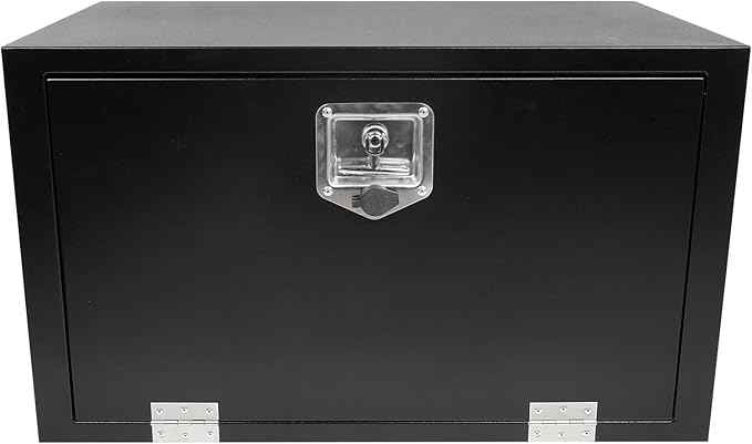 30 Inch Black Steel Truck Tool Box with T-Handle Latch Flatbed Tool Box Storage Box for Trailer Heavy Duty Truck Bed Storage Organizer Chest (18"x 18" x 30”)