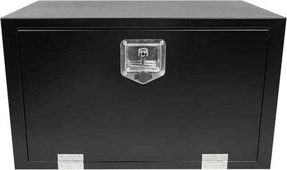 30 Inch Black Steel Truck Tool Box with T-Handle Latch Flatbed Tool Box Storage Box for Trailer Heavy Duty Truck Bed Storage Organizer Chest (18"x 18" x 30”)