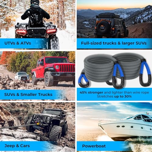 Gear Kinetic Recovery Tow Ropes for Any Recovery Situation (30 Foot)