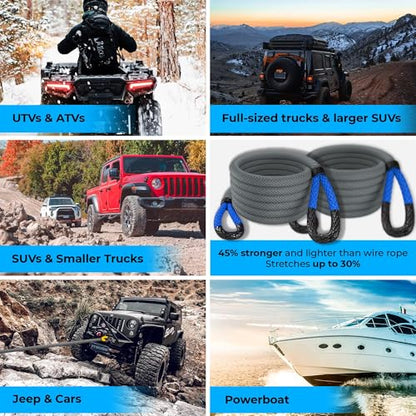 Gear Kinetic Recovery Tow Ropes for Any Recovery Situation (30 Foot)