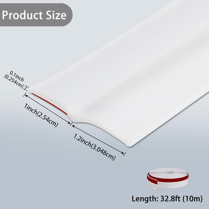 Gaahing Garage Door Top and Sides Seal Strip, Universal Weather Stripping, Self-Adhesive Weatherproofing Molding Trim with 40 Sets of Screws (White, 32.8 FT)