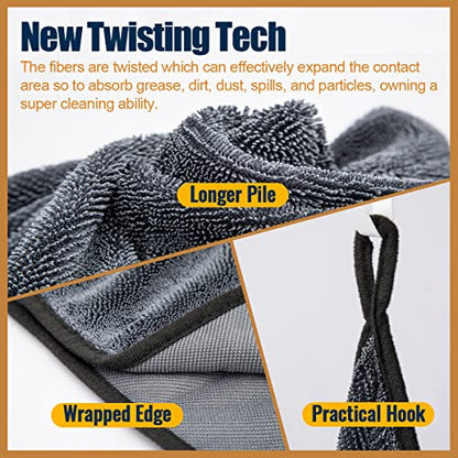 Microfiber Towel Car Drying Detailing Wash Cloth Car Care (2 Count)