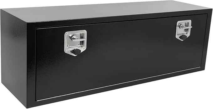 SCITOO 48" Iron Truck Bed Tool Box,Heavy Duty Crossover Storage for Most Full Size Pickups,Lockable Weatherproof Chest,Fits 48"WX16"DX16"H Truck Beds,Easy Access to Load and Unload