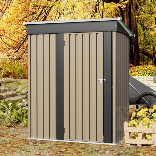 Metal Outdoor Storage Shed 5 x 3 FT Metal Shed with Lockable Door