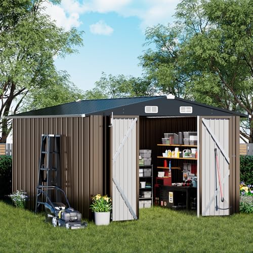 Shed Outdoor Storage Shed Metal (2 Count)