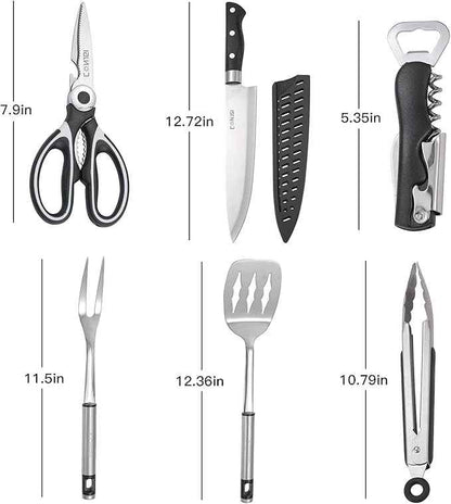 Camping Cookware Storage Bag - Camping Cooking Utensils Set Bag Camping Tool Portable Storage Bag Suitable for Knife, Fork, Spoon, Chopping Board, Chef's Knife,Kitchenware Storage