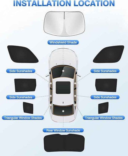 Windshield Sun Shade for Jeep Grand Cherokee 2011-2021 Side Rear Window Shade Cover Sun Visor Shield Privacy Protection Keep Vehicle Cool Black 8PCS