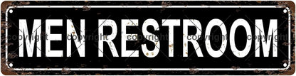 MEN RESTROOM Space Vintage Metal Tin Sign, Street Sign, Home Decor, Room Decor, Wall Decor, Bathroom Decor, Bar Decor, Cafe Decor, Garage Decor, 16 x 4 Inch