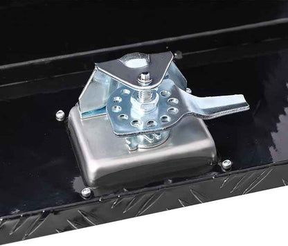24in Aluminum Tool Box with Lock Keys for Truck Car, Truck Bed Toolbox Outdoor Trailer Pickup Underbody RV ATV Storage Tools Organizer 24x17.3x17.7in Black