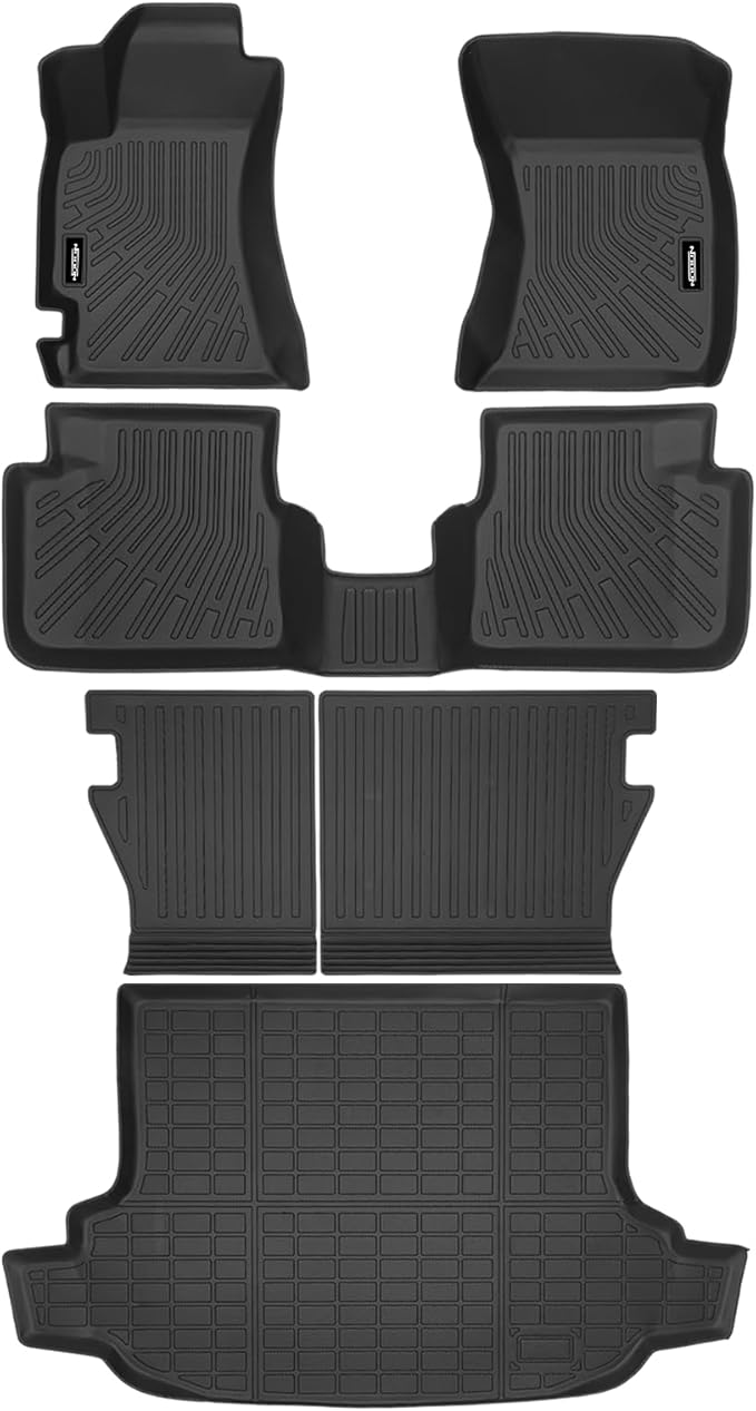 Custom Fit Floor Mats for 2009-2013 Subaru Forester, All Weather TPE Floor Liners with Trunk Mat & Backrest Protectors, Odorless Full Set Interior Accessories