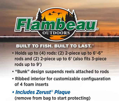 Flambeau Outdoors 4455BB Rod Bunk Box, Portable Fishing Rod Storage, Black