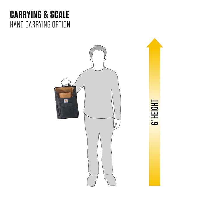 Carhartt Front Seat Car Organizer, Passenger Seat Storage & Organization for Books, Files, Folders, Laptop & More, Black