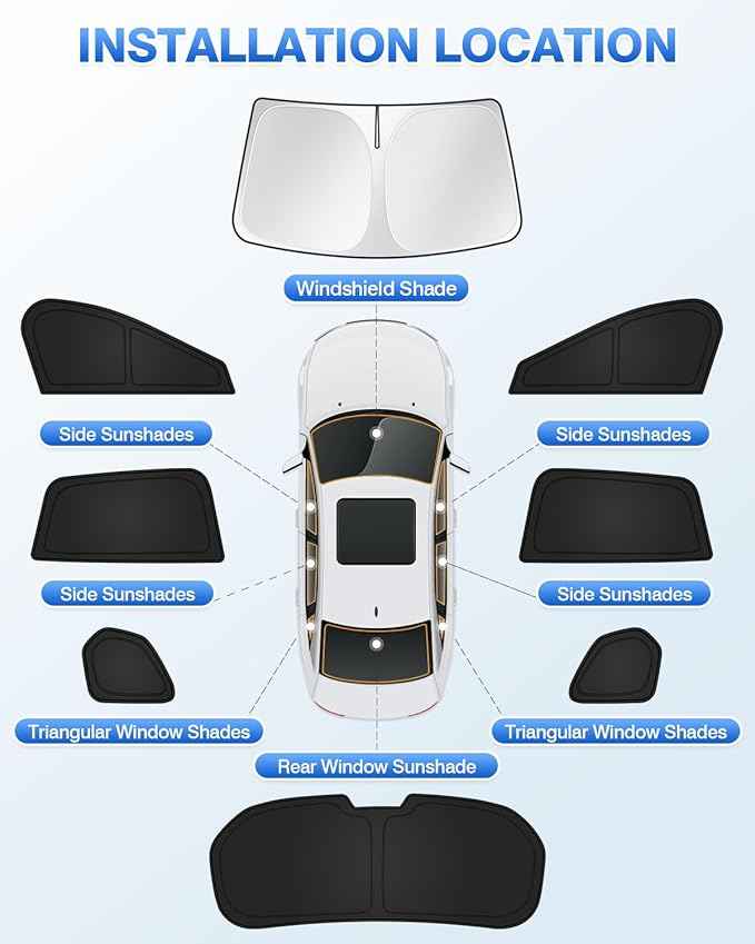 Sunshades for Mazda CX-50 2023-2025 2026 CX50 Accessories Windshield Sun Shade Side Rear Window Shade Cover Sun Visor Shield Privacy Protection for Camping Keep Vehicle Cool Black 8PCS