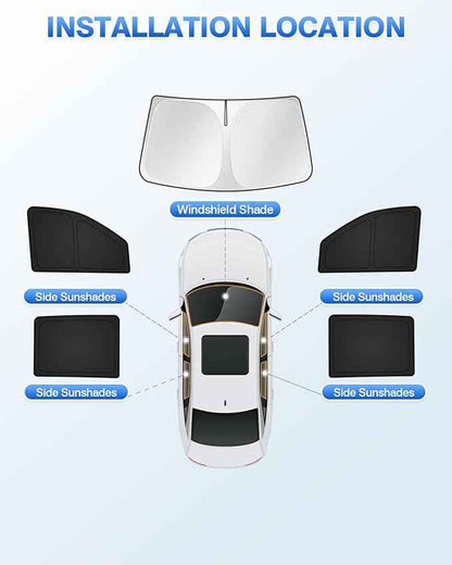 Sunshades for Chevrolet/Chevy Silverado 2500 3500 Crew Cab 2020-2026 Accessories Windshield Sun Shade Side Rear Window Shade Cover Sun Visor Shield Privacy Protection Keep Car Cool Black 5PCS