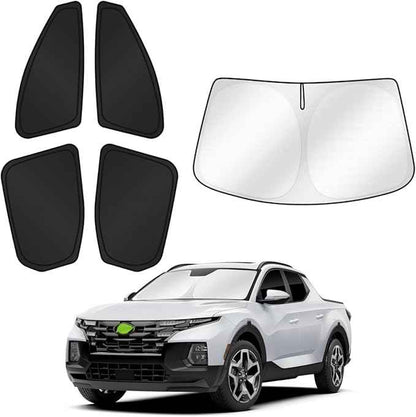 Sunshades for 2022-2025 2026 Hyundai Santa Cruz Accessories Windshield Sun Shade Side Rear Window Shade Cover Sun Visor Shield Privacy Protection for Camping Keep Vehicle Cool Black 5PCS