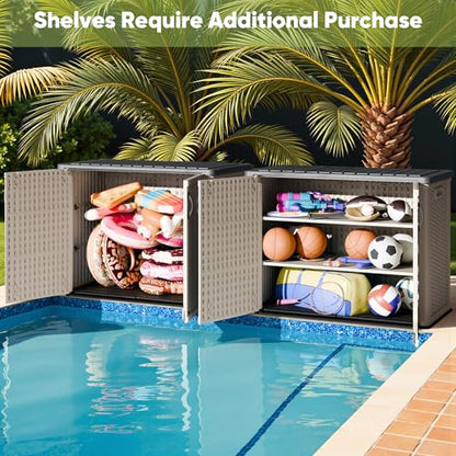 Outdoor Storage Cabinet 26 Cu Ft with Lockable Doors