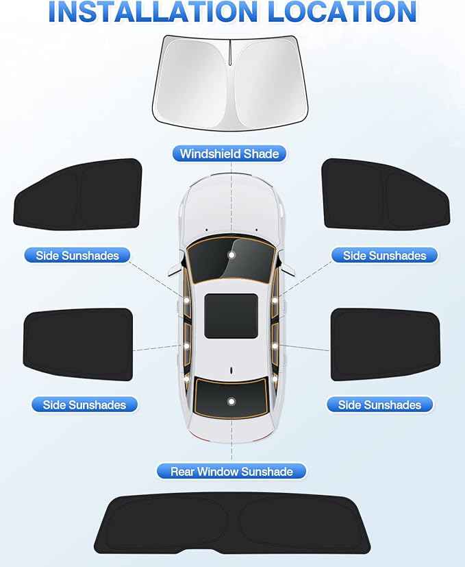 Windshield Sun Shade for 2015-2022 Chevrolet/Chevy Colorado 4 Door Side Rear Window Shade Cover Sun Visor Shield Privacy Protection Keep Vehicle Cool Black 6PCS