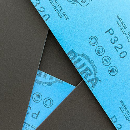 Premium 320 Grit Wet or Dry Sandpaper Sheets (25 Count)
