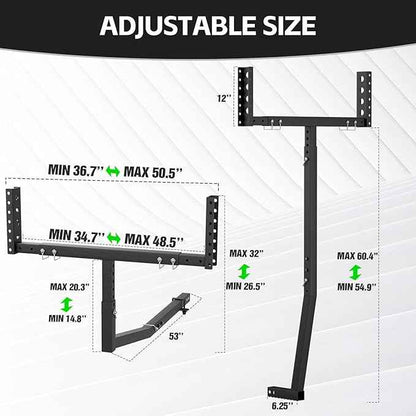 Truck Bed Extender Hitch Mount, 2 in 1 Design Foldable Kayak Hitch Extender, 800 lbs Load Capacity Tailgate Hitch Extendsion for Pickup Trucks & SUVs for Kayak Ladder, Canoe, Pipes, Lumber Rack
