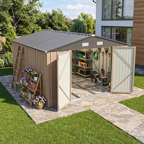 10x12 FT Outdoor Storage Shed with Floor Frame