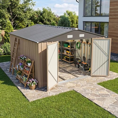 10x12 FT Outdoor Storage Shed with Floor Frame