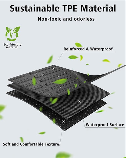 Floor Mats Custom Fit for Chevy Equinox EV 2025 Trunk Mat with Backrest Mat All Weather TPE Rubber Cargo Liner Anti-Slip Full Set for Equinox Accessories (Trunk Mat+Backrest Mats+Floor Mats)