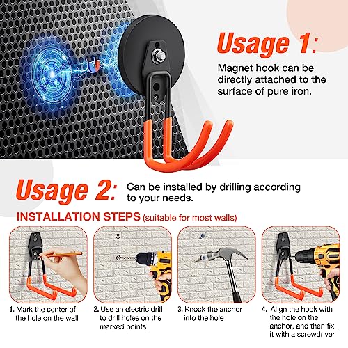 Large Strong Magnetic Hooks For Hanging Heavy Duty (2 Count)