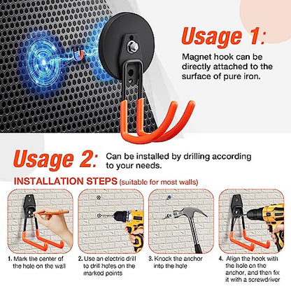 Large Strong Magnetic Hooks For Hanging Heavy Duty (2 Count)